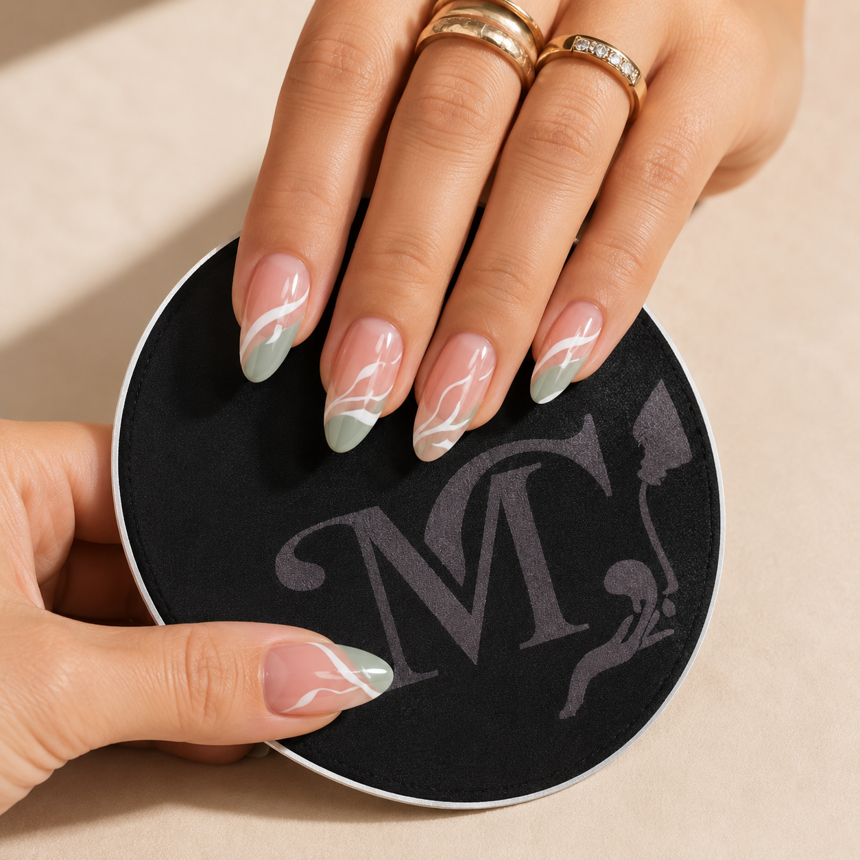 Faux Ongles Press-On Dégradé French – Réutilisables, Pose en 5 Min